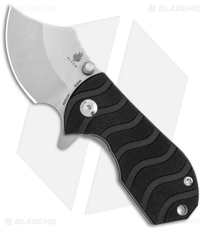 Kizer Flip Shank Frame Lock Knife Black G-10 - Blade HQ
