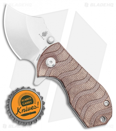 Kizer Flip Shank Frame Lock Knife Brown Micarta (Stonewash) Ki2521A2