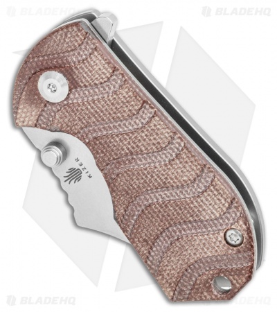 Kizer Flip Shank Frame Lock Knife Brown Micarta (Stonewash) Ki2521A2