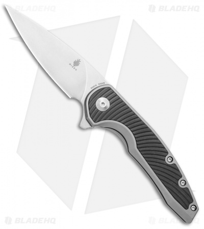 Kizer Ginesis Frame Lock Knife Titanium/Carbon Fiber (3.48" Stonewash) Ki4518