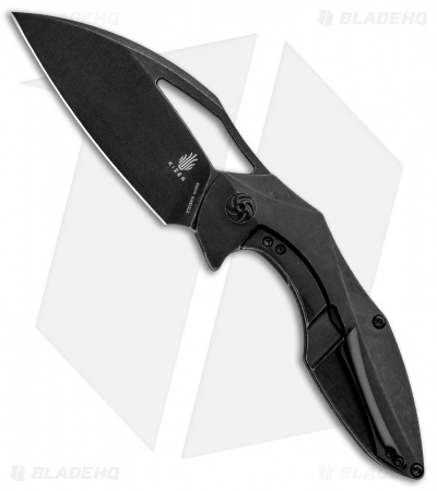 Kizer Isham Megatherium Left Hand Flipper Knife Ti (3.6" Black SW) KI4502L2