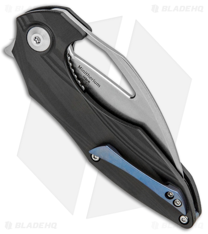 Kizer Isham Minitherium Flipper Knife Carbon Fiber (3" Stonewash) Ki3502