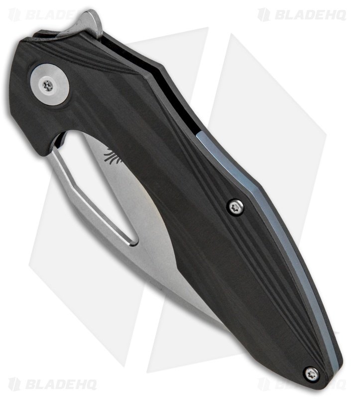 Kizer Isham Minitherium Flipper Knife Carbon Fiber (3" Stonewash) Ki3502