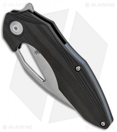 Kizer Isham Minitherium Flipper Knife Carbon Fiber (3" Stonewash) Ki3502