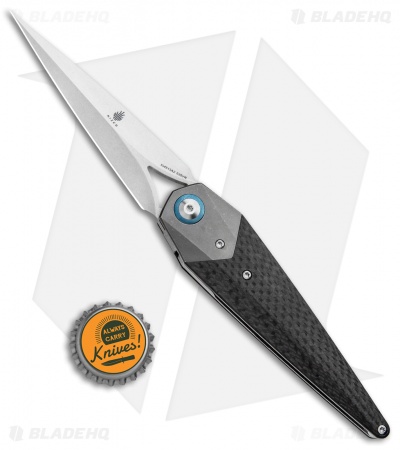 Kizer Isham Soze Dagger Liner Lock Knife Carbon Fiber (3.65" Stonewash) Ki4513A2