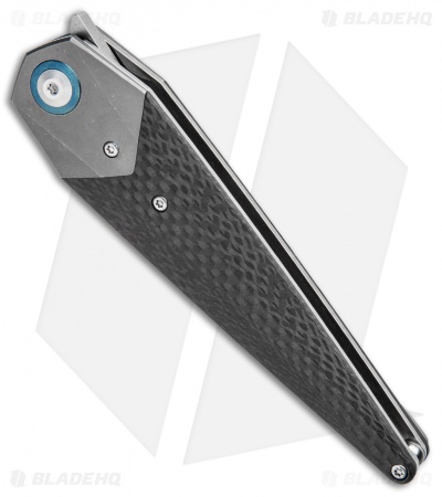Kizer Isham Soze Dagger Liner Lock Knife Carbon Fiber (3.65" Stonewash) Ki4513A2