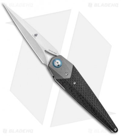 Kizer Isham Soze Dagger Liner Lock Knife Carbon Fiber (3.65" Stonewash) Ki4513A2