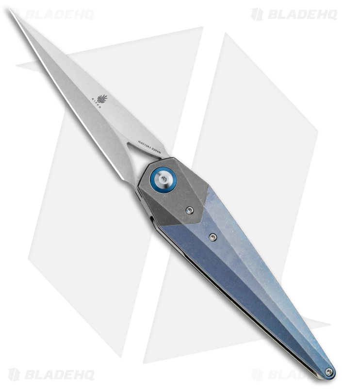 Kizer Isham Soze - Dagger Liner Lock Knife | Black + Blue | Blade HQ