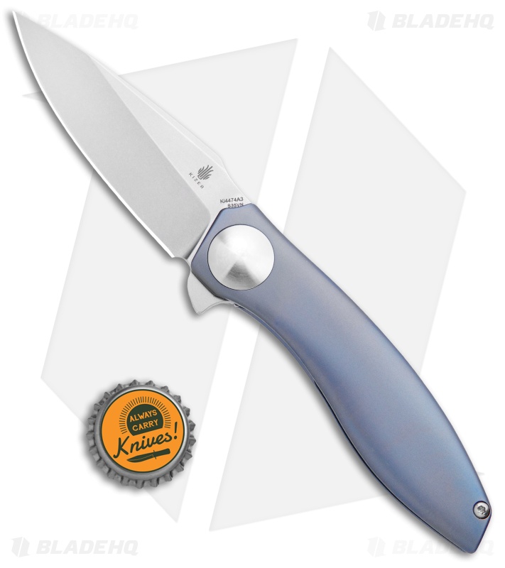 Kizer John Gray S.L.T. Flipper Knife Titanium Blue (3.5