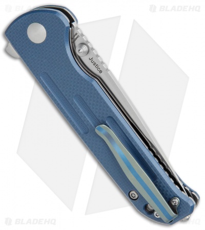 Kizer Justice Liner Lock Flipper Knife Blue G-10 (3.75" Satin)  V4543C2