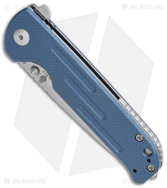Kizer Justice Liner Lock Flipper Knife Blue G-10 (3.75" Satin)  V4543C2