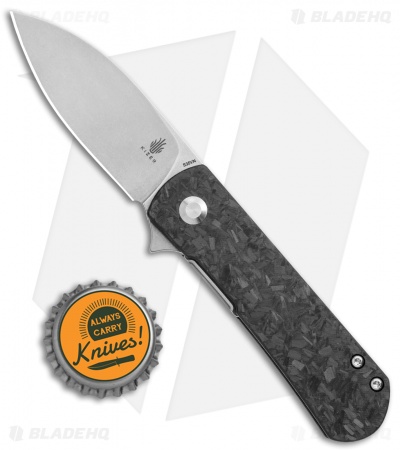 Kizer Laconico Yorkie Liner Lock Knife Shred CF (2.5" Stonewash) Exclusive