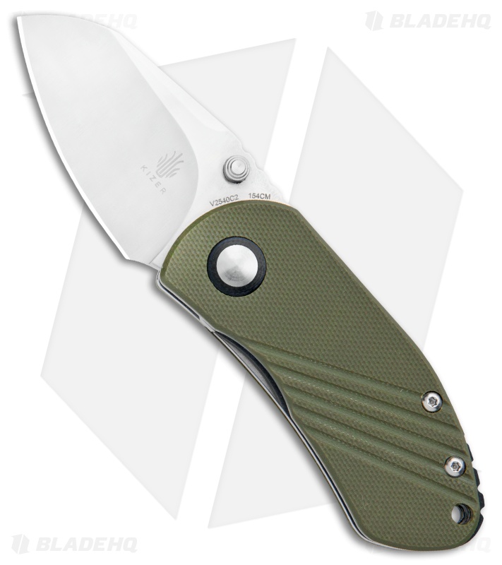 Kizer Lundquist Contrail Liner Lock Knife OD Green G-10 (2.125" Satin) V2540C2