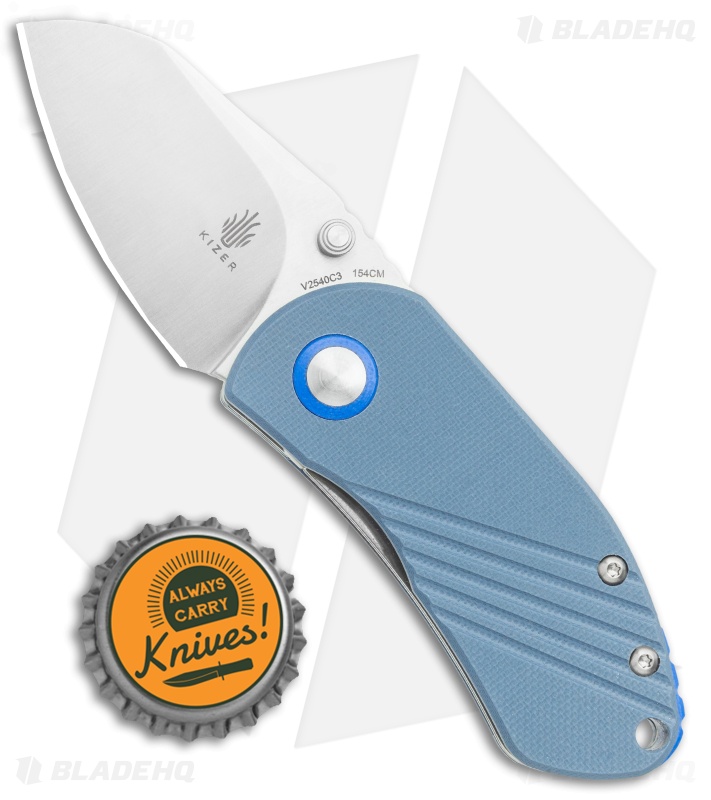 Kizer Lundquist Contrail - Liner Lock Knife | Blue G-10 | Blade HQ