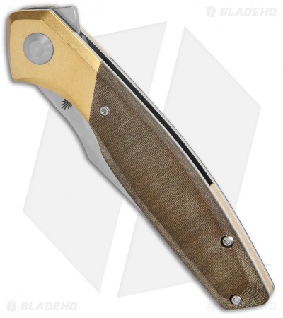 Kizer Manganas Grazioso Liner Lock Knife Green Micarta/Brass (3.4" Satin)