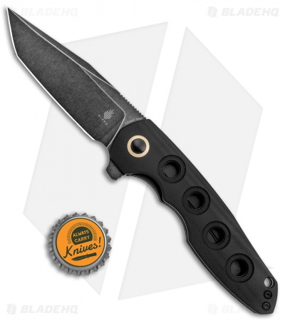 Kizer Nalu Boersma Z-82 Tanto Frame Lock Knife Black G-10 (3.5" Black SW) 