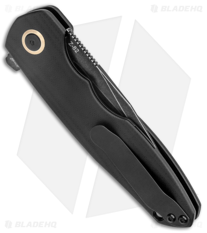 Kizer Nalu Boersma Z-82 Tanto Frame Lock Knife Black G-10 (3.5" Black SW) 