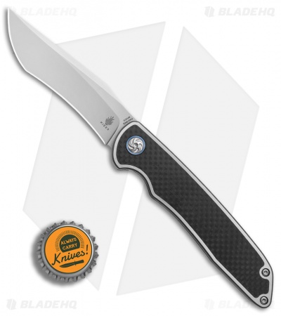 Kizer Nick Swan Matanzas Recurve Frame Lock Knife Ti/CF (3.4