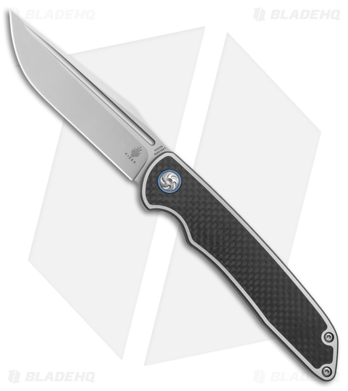 Kizer Nick Swan Matanzas Frame Lock Knife Ti/CF (3.4" Bead Blast) Ki4510A1