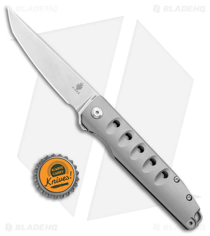 Kizer Noble Frame Lock Knife Titanium (3.50" Stonewash) Ki4550