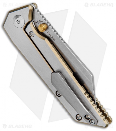 Kizer Pinkerton Fire Ant Frame Lock Knife Titanium (2.75" Stonewash) Ki2535A2