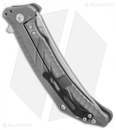 Kizer Pinkerton Nomad Flipper Knife Blasted Titanium (3.75" Satin) Ki4482A1