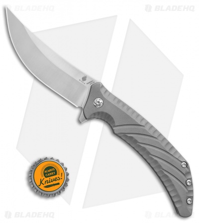 Kizer Pinkerton Nomad Flipper Knife Blasted Titanium (3.75" Satin) Ki4482A1