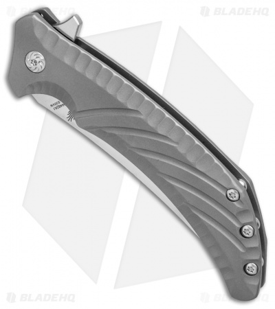 Kizer Pinkerton Nomad Flipper Knife Blasted Titanium (3.75" Satin) Ki4482A1