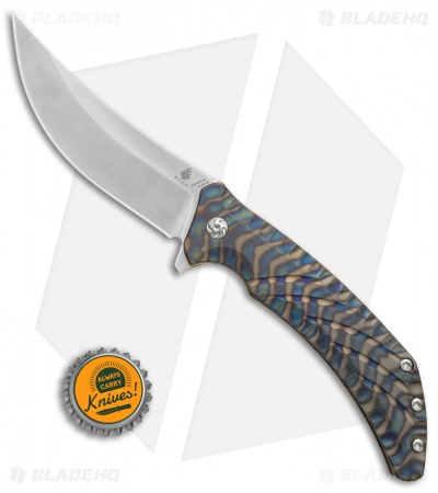 Kizer Pinkerton Nomad Flipper Knife Flamed Titanium (3.75" Satin) Ki4482A2