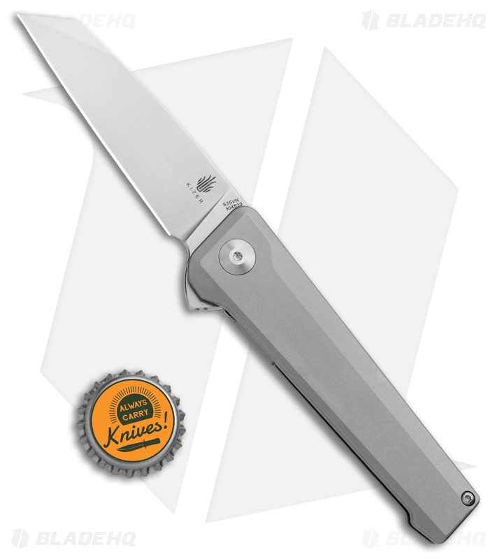 Kizer Quell Frame Lock Knife Titanium (3.125" Stonewash) Ki4530