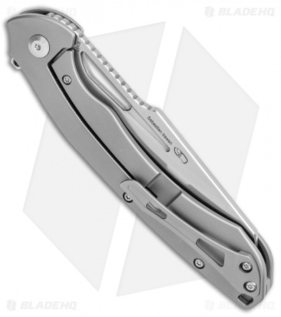 Kizer Raja Frame Lock Knife Titanium (3.74" Stonewash) Ki4537