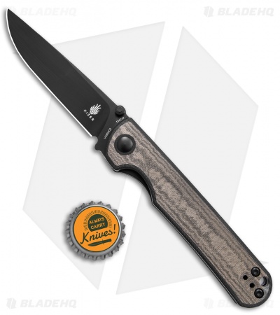 Kizer Rapids Liner Lock Knife Black G-10/Green Micarta (3.5" Black)