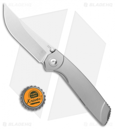 Kizer Shamshir Frame Lock Flipper Knife Contoured Titanium (3.24" Satin) Ki4517