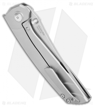 Kizer Shamshir Frame Lock Flipper Knife Contoured Titanium (3.24" Satin) Ki4517