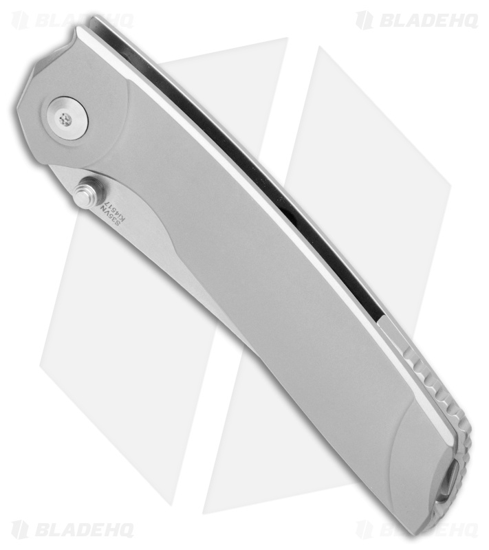 Kizer Shamshir Frame Lock Flipper Knife Contoured Titanium (3.24" Satin) Ki4517