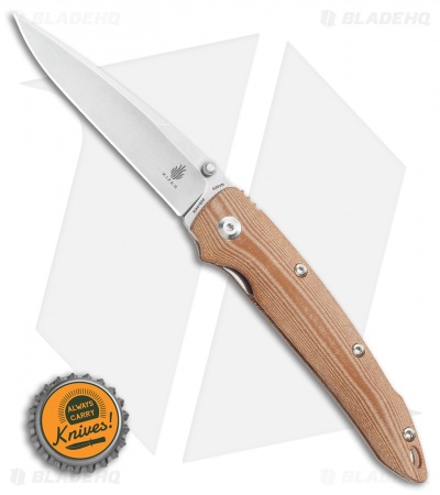 Kizer Sliver Sunburst Liner Lock Knife Natural Micarta (3.5" Stonewash) Ki4419A5