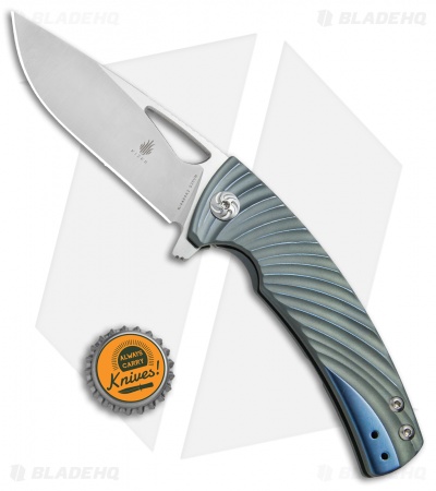 Kizer TK Knives Kyre Flipper Knife Blue Titanium (3.5" Satin) Ki4484A2