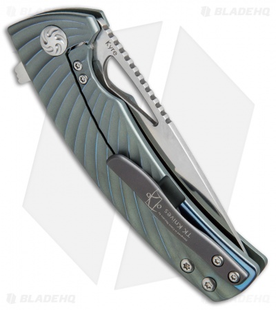 Kizer TK Knives Kyre Flipper Knife Blue Titanium (3.5" Satin) Ki4484A2