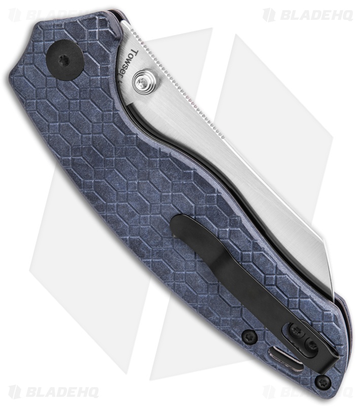Kizer Azo Towser K Liner Lock Knife Blue Richlite (3.5" Satin)