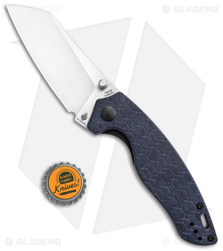 Kizer Azo Towser K Liner Lock Knife Blue Richlite (3.5" Satin)