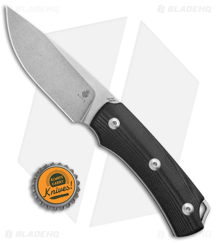 Kizer Uli Hennicke T-II Fixed Blade Knife Black G-10 (3.7" Stonewash) Ki1021A1