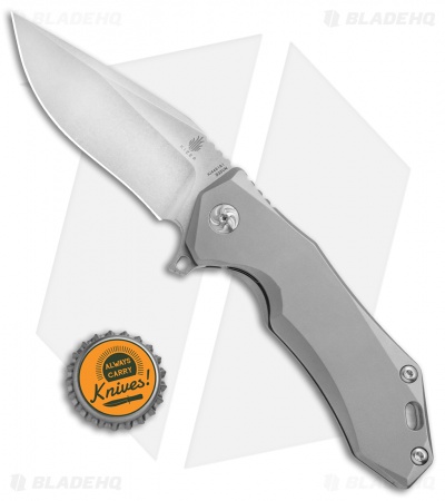 Kizer Uprising Clip Point Frame Lock Knife Titanium (3.6" Stonewash) Ki4491A1