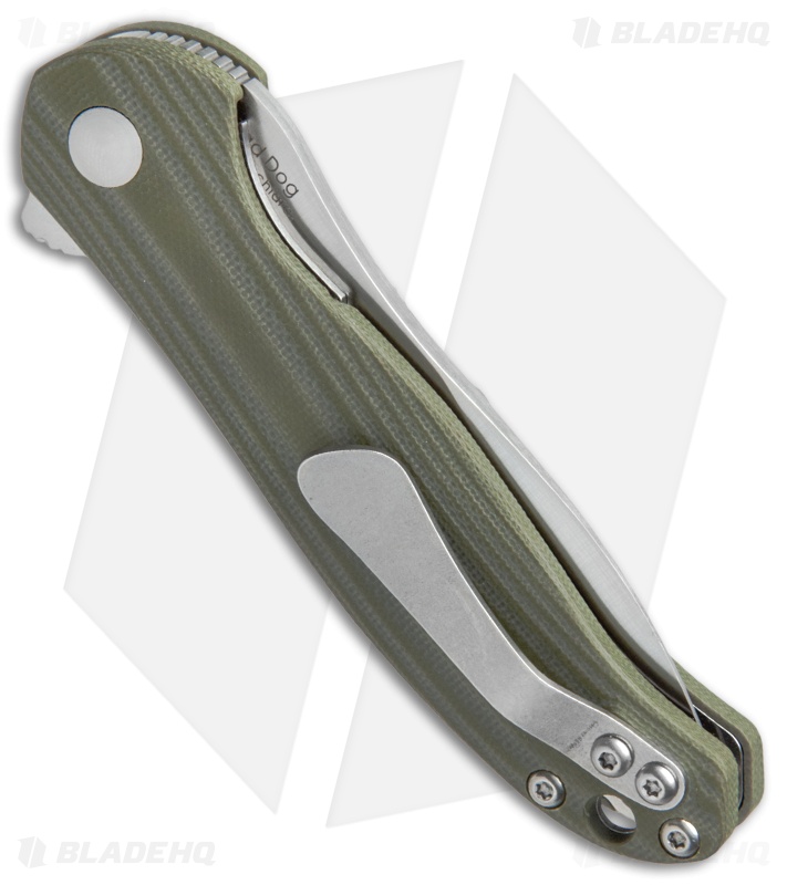 Kizer Vanguard Cucchiara Bad Dog Flipper Knife Green G-10 (3