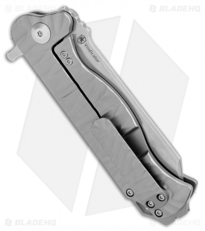 Kizer Vindicator Frame Lock Knife Textured Titanium (3.50" Stonewash) Ki4522