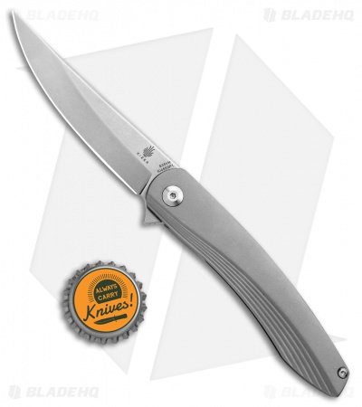 Kizer Zen Trailing Point Frame Lock Knife (3.39" Stonewash) Ki4553P1