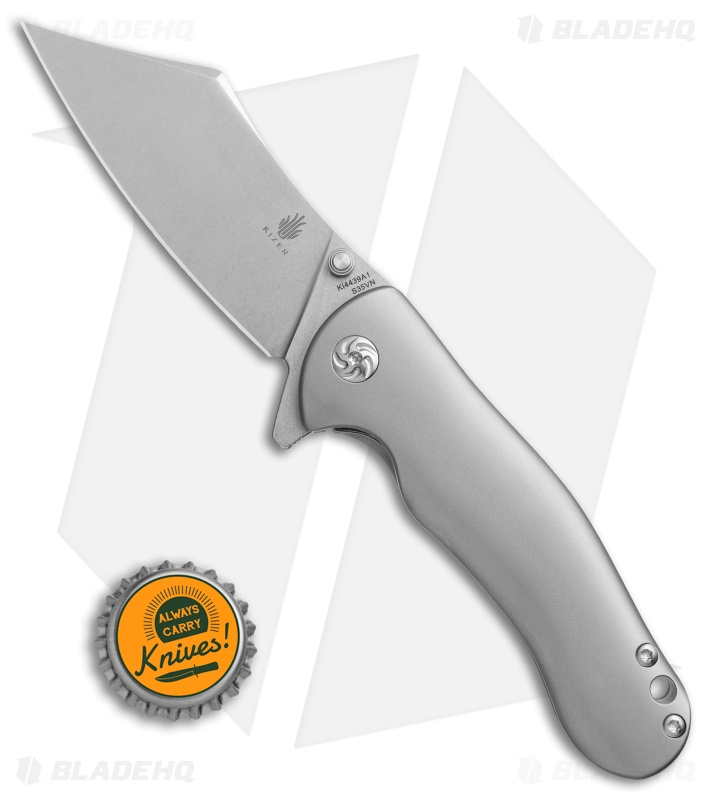 Kizer Zugang Frame Lock Knife Titanium (3.75" Stonewash) Ki4439A1