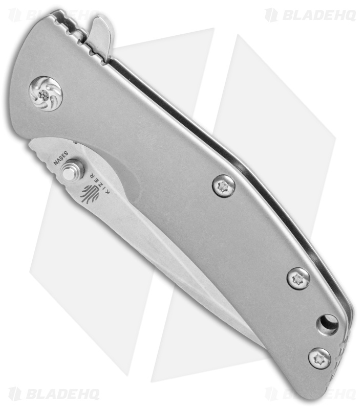 Kizer Cutlery Activ Bantam BB Frame Lock Knife Titanium (3" Stonewash) Ki3404A3