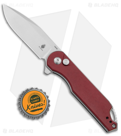 Kizer Assassin Button Lock Flipper Knife Red Micarta (3.15" Satin) V3549C2