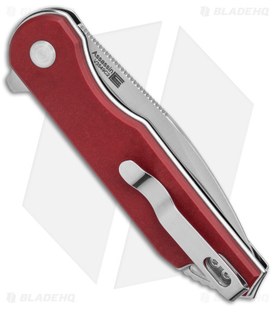 Kizer Assassin Button Lock Flipper Knife Red Micarta (3.15" Satin) V3549C2