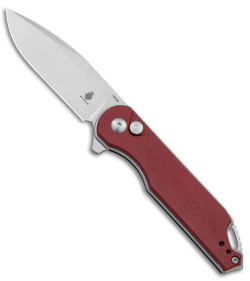 Kizer Assassin Button Lock Flipper Knife Red Micarta (3.15" Satin) V3549C2